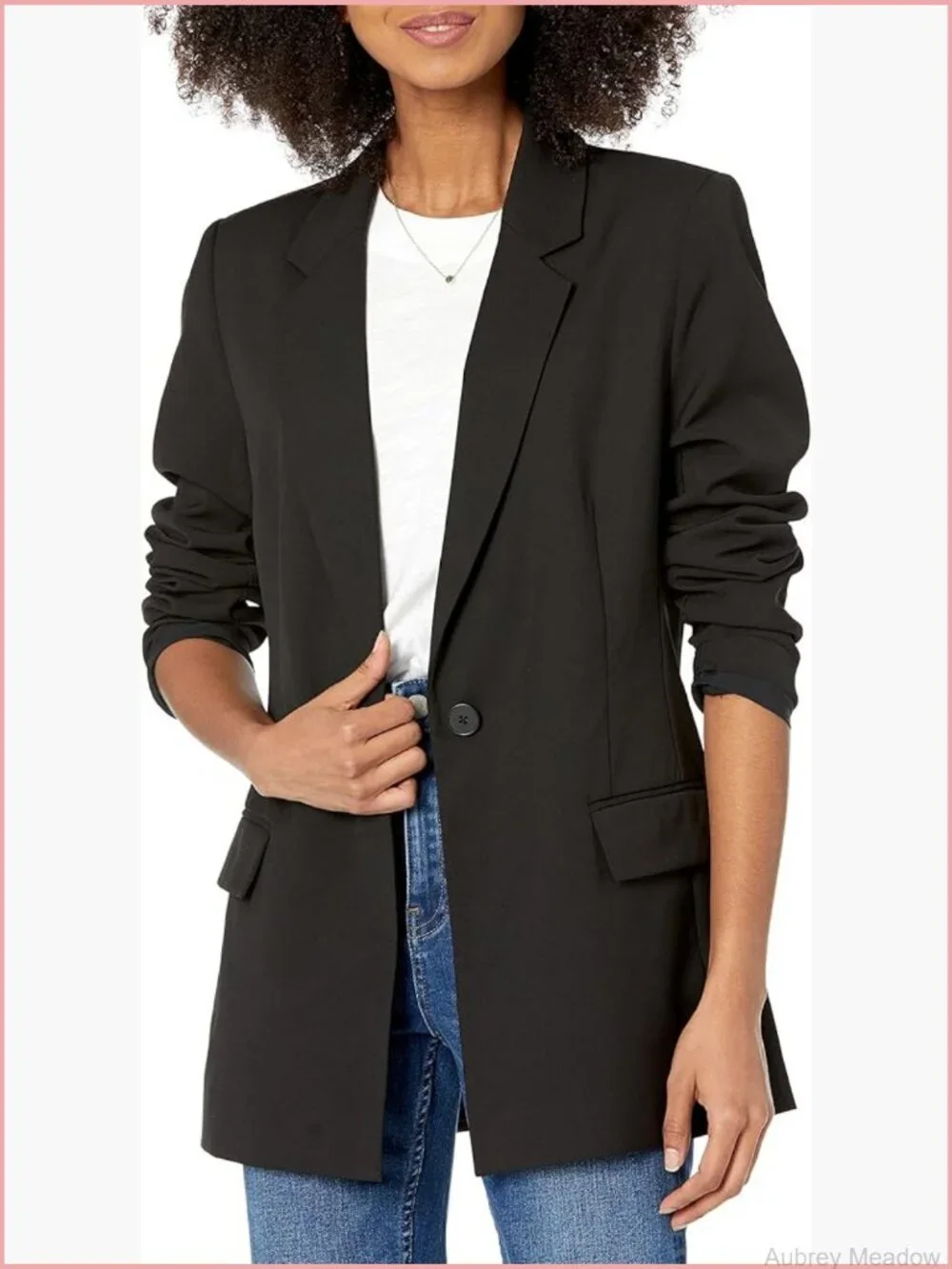 Power Blazer - Notched Collar Long Silhouette Women's Blake